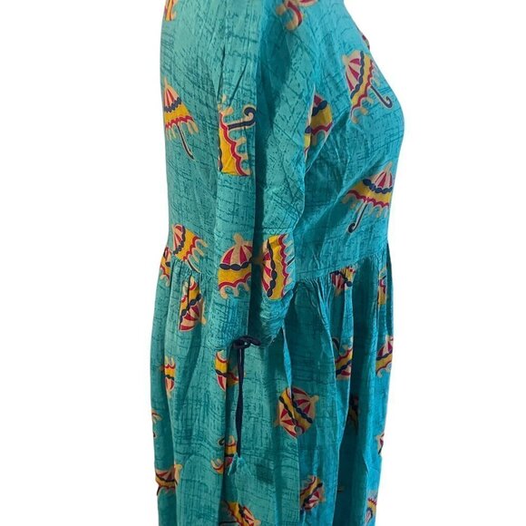 Womens Round Neck Printed A-Line Dress, size - Picture 3 of 7